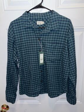 Alpine Design Teal and Navy Plaid Button-Front Shirt